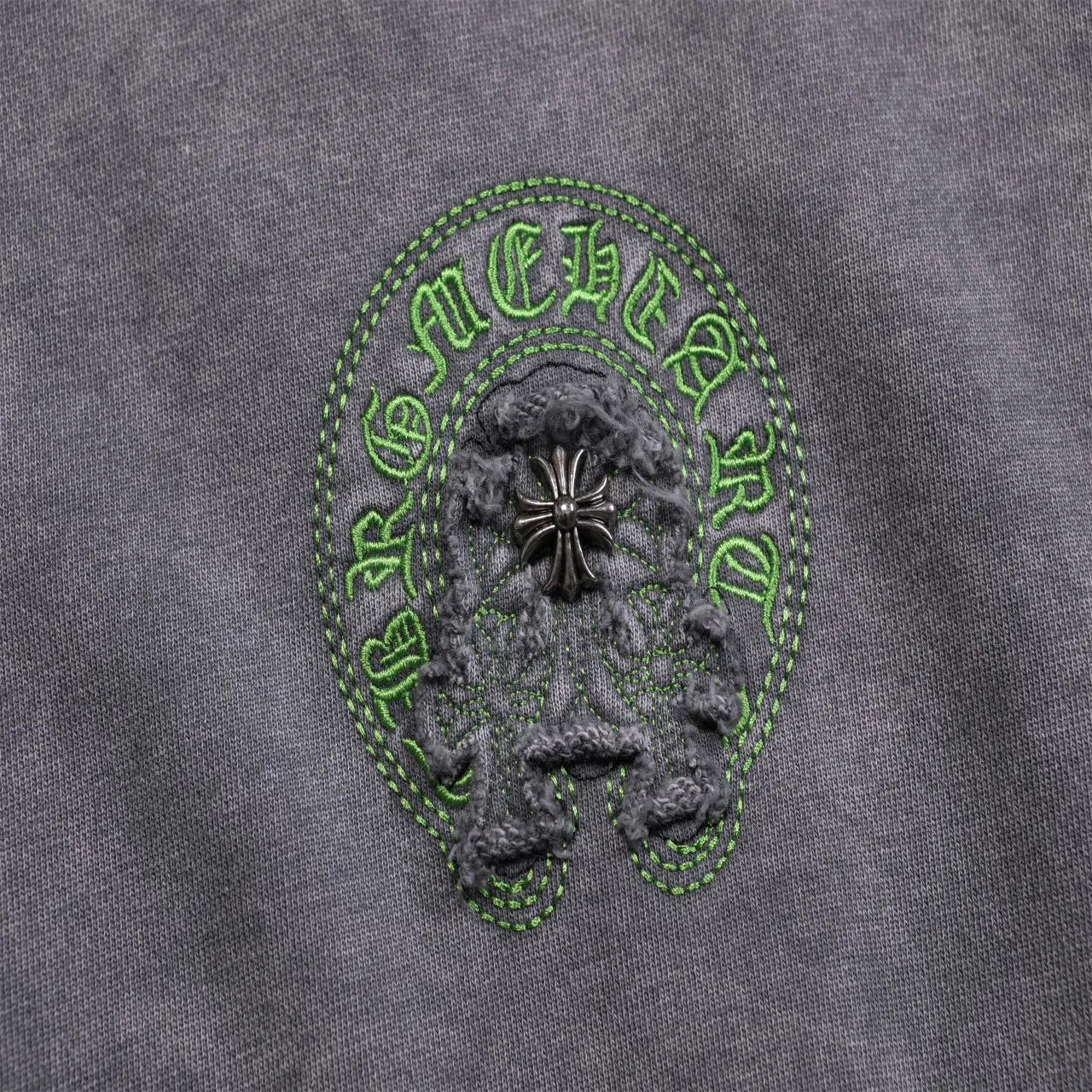 P320 Chrome Hearts Chrome Hearts Horseshoe Stamped Embroidered Round Neck Sweatshirt Size: S M L XL Color: Batik Gray